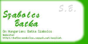 szabolcs batka business card